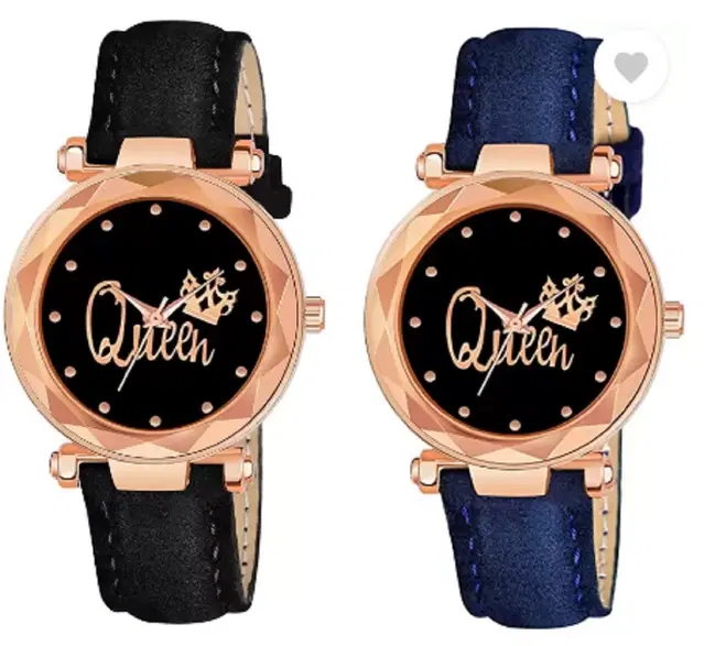 Analog Watch for Women & Girls, Pack of 2 (Multicolor)