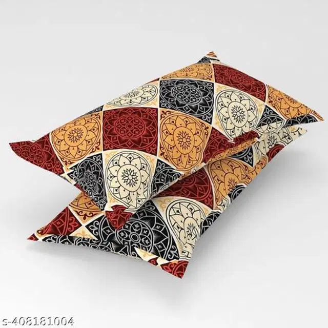 Cotton Pillow Covers, Multicolor, 17x27 inches, Pack of 2