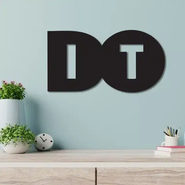 Wooden Self Adhesive Wall Sticker, Black