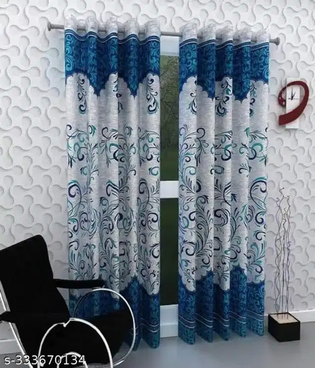 Polyester Curtain for Door, Multicolor, 7 Feet