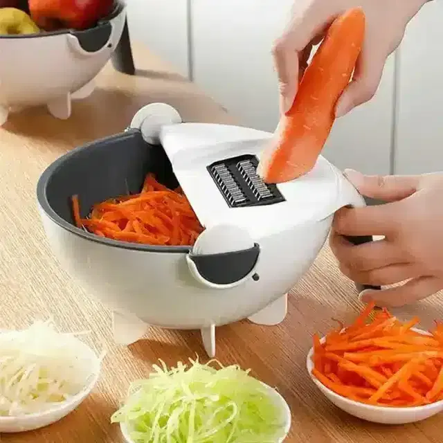 K Kudos 9 In 1 Multifunctional Vegetable Cutter With Drain Basket, Multicolor
