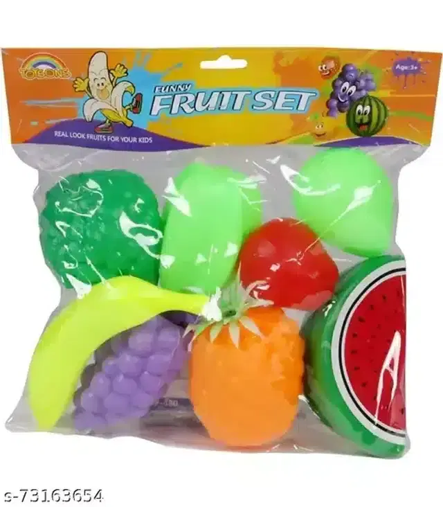 Plastic Fruits Toy Set for Kids, Multicolor, Pack of 11