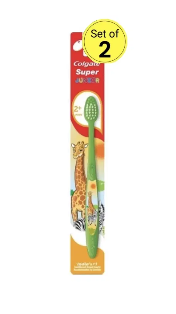 Colgate Kids Super Junior Toothbrush (2+ Years) Ultra Soft 2X1 Pcs (Pack Of 2)