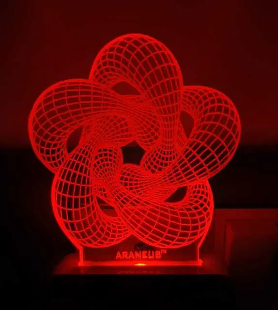 Unicept Ring Flower LED 3D Illusion 7 Color Changing Night Lamp, Multicolor, NE-62