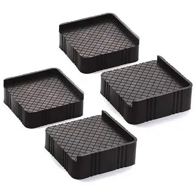 Plastic Furniture Foot Stands, Black, Pack of 4