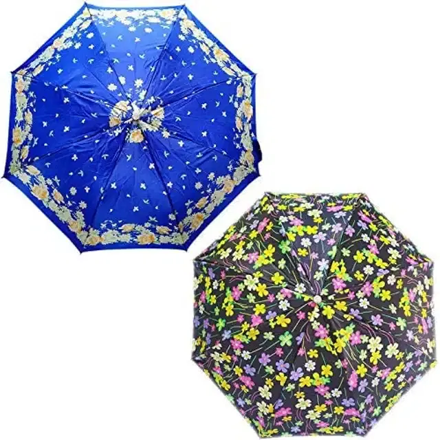 Printed Umbrella for Unisex, Multicolor, Pack of 2