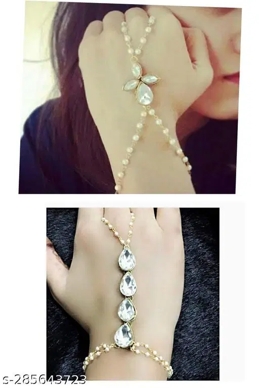 Alloy Bracelets for Women & Girls, White