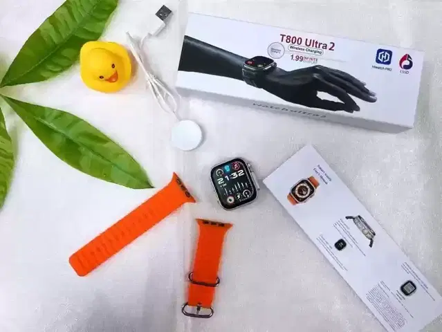 Silicone T800 Ultra Smartwatch for Men & Women, Orange
