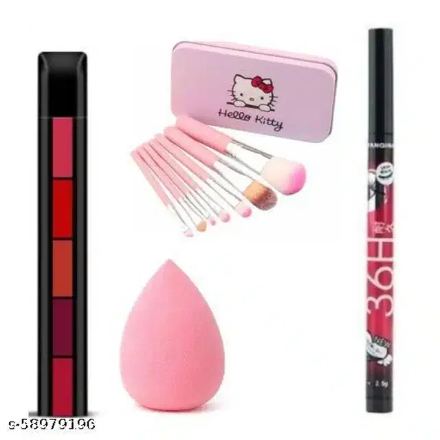 Face Makeup Combo, Multicolor, Set of 10