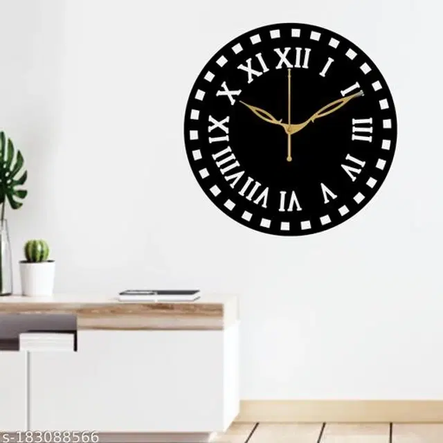 Wooden Wall Clock, Black