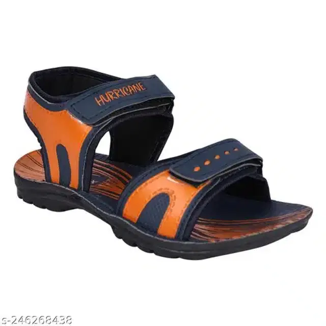 Sandals for Boys (Navy Blue & Orange, 10-11 Years)