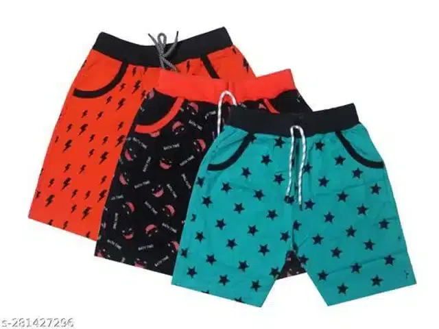 Shorts for Boys, Pack of 3 (Multicolor, 6-7 Years)