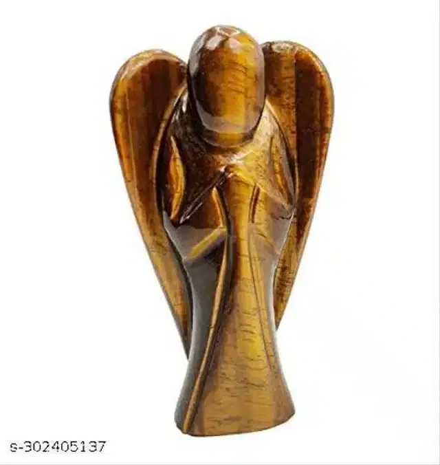 Carved Gemstone Angel Figurine, Brown