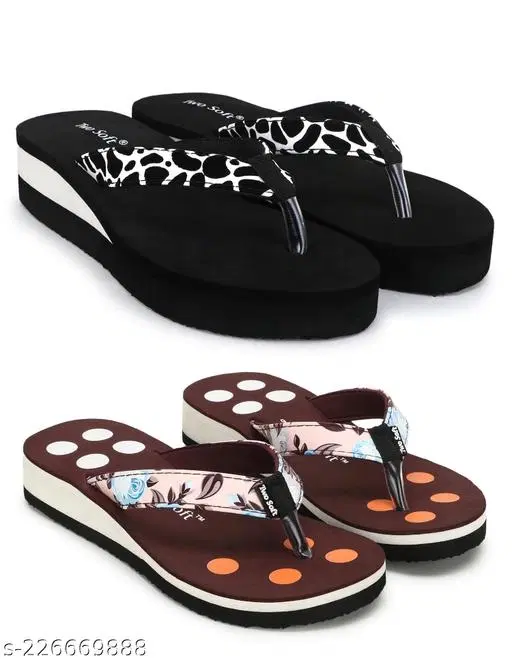 EVA Flip-flops for Women (Multicolor, 4) Pack of 2