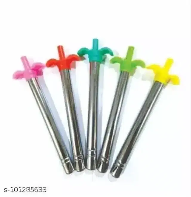 Stainless Steel Gas Lighter, Multicolor, Pack of 5