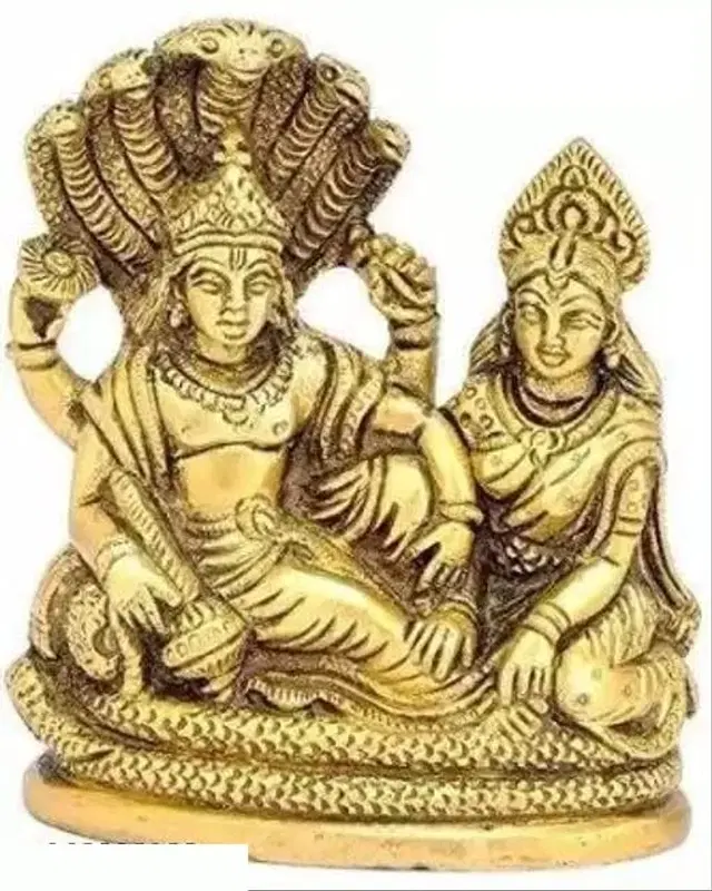 Brass Shri Laxmi Narayan Idol, Gold