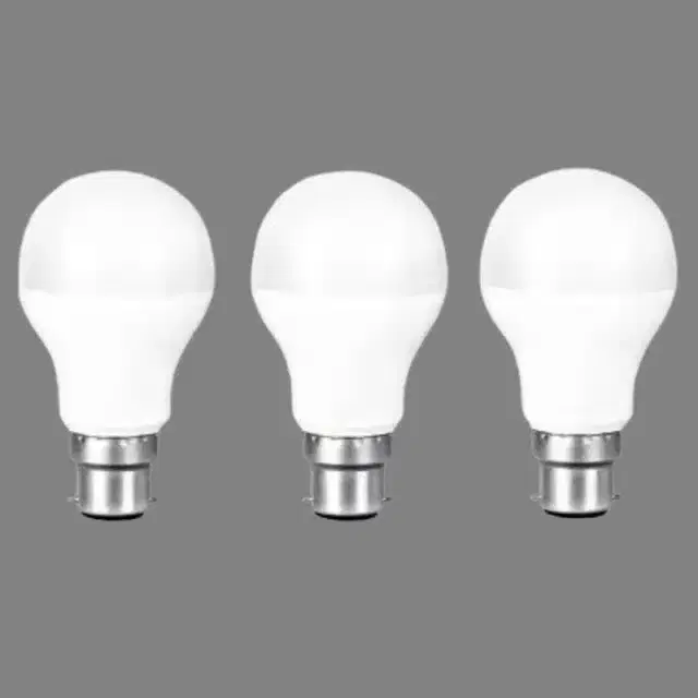 LED Bulb, Pack of 3, White, 9 W