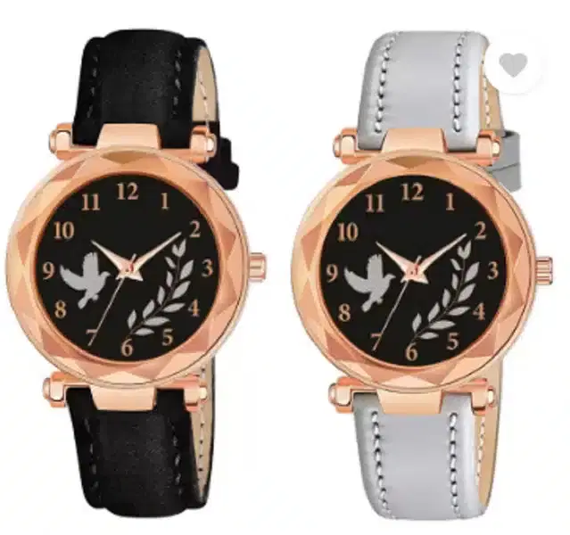 Analog Watch for Women, Pack of 2 (Multicolor)