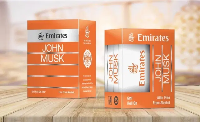 Emirates John Musk Alcohol Free Roll On Ittar for Men & Women, 6 ml