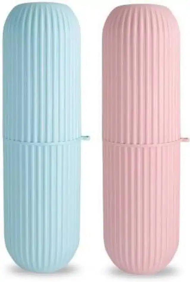 Plastic Toothbrush Holder, Multicolor, Pack of 2