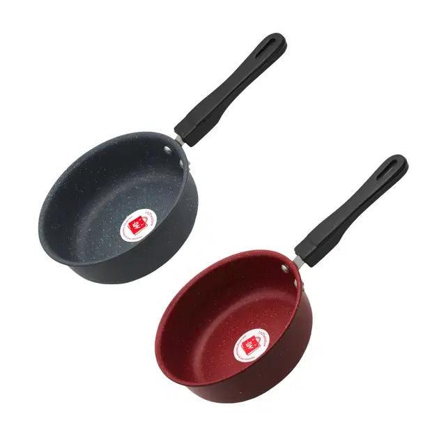 Metal Superior Quality Nonstick Sauce Pan, Multicolor, 17 cm, Pack of 2