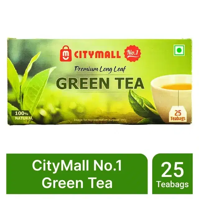 Citymall No.1 Green Tea Bags - 25 Pcs (Plain) 35 g