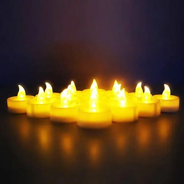 Tea Light Electric LED Candles 24 Hrs Burning Capability, Warm Color,12 pcs