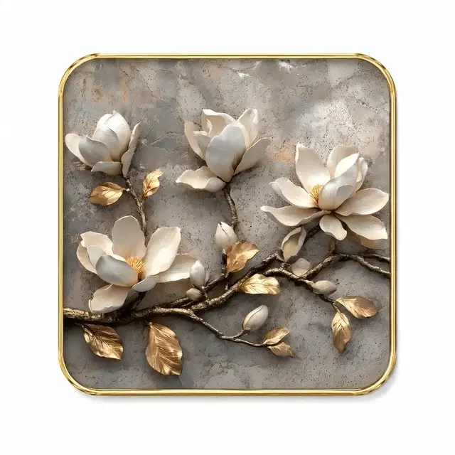 Kc Arts Uv Coated Flowers Wall Hanging 12x12in
