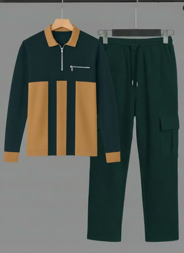 Solid Night Suit For Men  Green , (M)