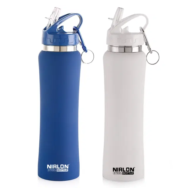 Nirlon Stainless Steel Sipper Water Bottle, Multicolor, 750 ml, Pack of 2