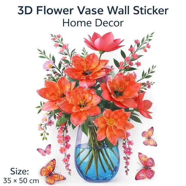 Fancy 3D Floral Wall Sticker, 35X60cm