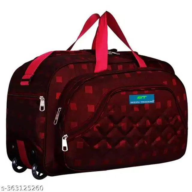 Nylon Duffel Bag, Red, 60 L