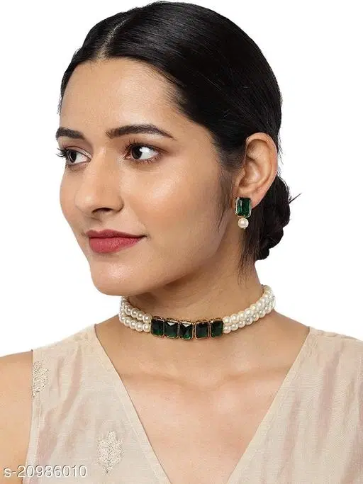 Elegant Alloy & Pearl Jewellery Sets