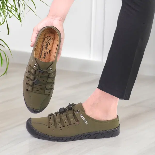 Loafers for Men (Olive, 6)