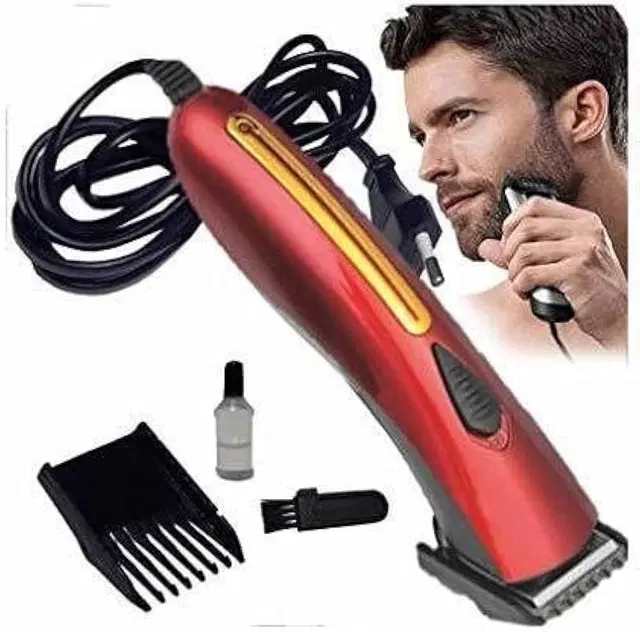 NHC - 201B Professional Rechargeable Trimmer for Men, Red