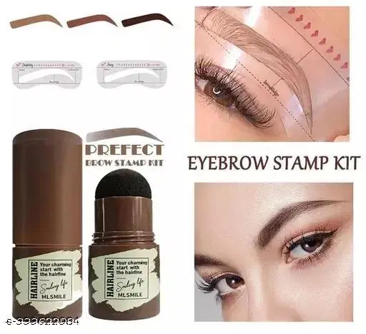 Eyebrow Stamp and Eyebrow Stencil Kit - Eyebrow Stamp and Shaping Kit for Perfect Brow, 3 Eyebrow Stamp Stencils Kit ,Long-lasting, Waterproof (Dark Black)