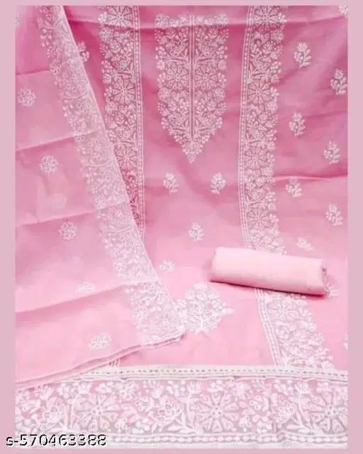 Punjabi Suits (Pink, 5.85 meter (S)) (Pink, 5.85 meter for Women (S)
