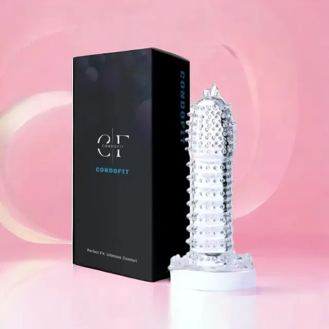 Crystal Dotted Reusable Condom for Men, Transparent, Pack of 1