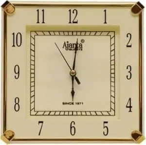 Plastic Ajanta Wall Clock, Gold, 22 cm