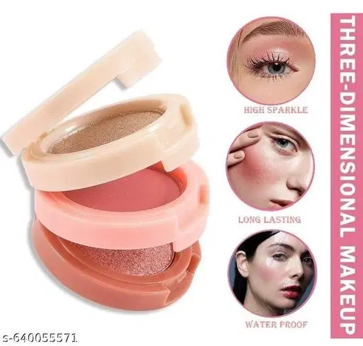 3 in 1 Blush Compact, Multicolor, Pack of 1