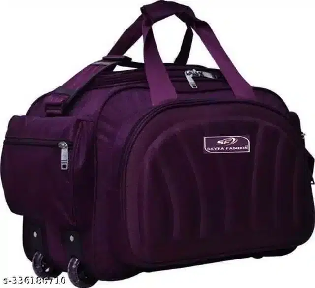 Polyester Strolley Duffel Bag, Dark Purple, 60 L