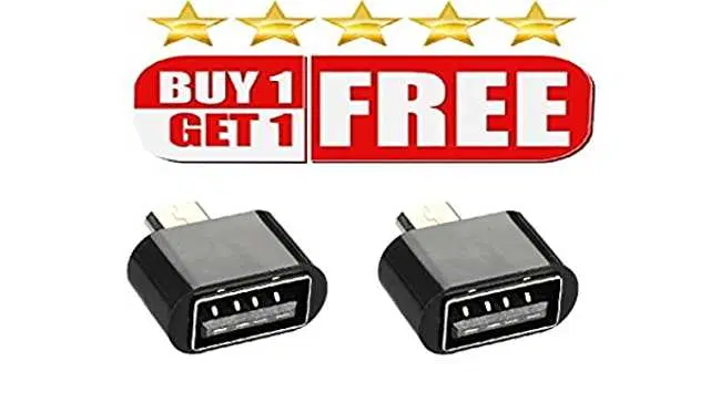 Rasu Micro Usb Otg Male To Usb A 3.0 Female High Speed Data Transfer, Pack Of 2, Black, M-100