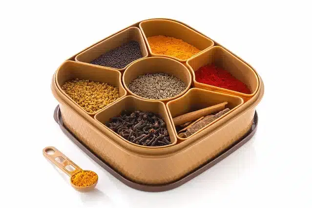 Plastic 7 Sections Masala Box, Multicolour