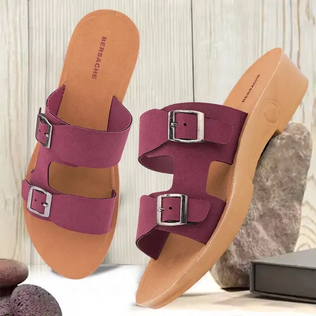 Flats For Women, Maroon (7)