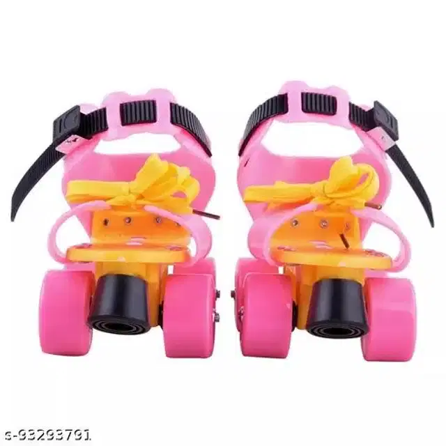 Adjustable Roller Skates for Kids, Pink & Yellow