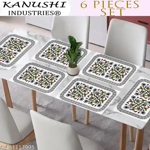 KANUSHI Industries® PVC Plats Mats for Dining Table(KANUSHI Industries® PVC Plats Mats for Dining Table(RK-TAB-MATS-06-M-46)