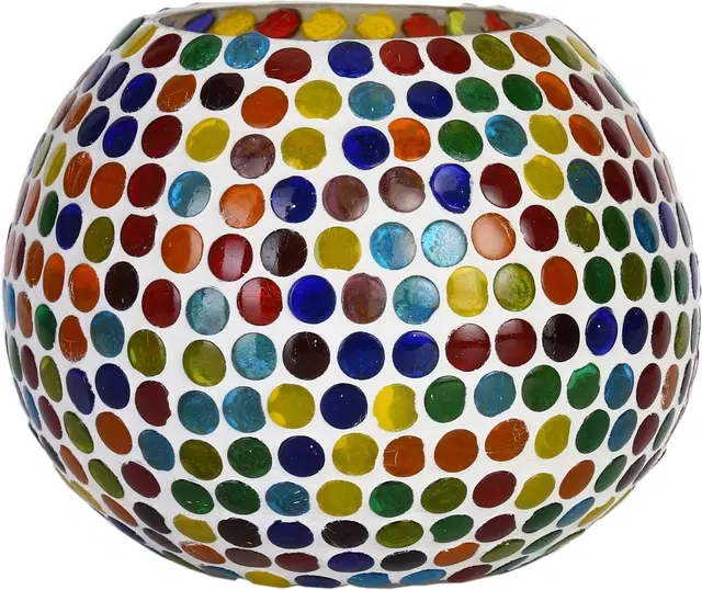 Glass Decorative Tea Light Holders, Multicolor