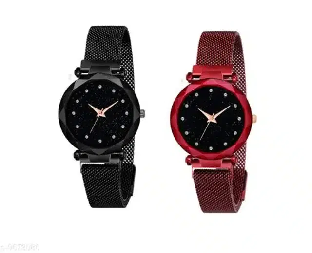 Analog Watch for Women, Pack of 2 (Multicolor)