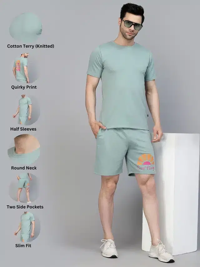 Co-Ord Set for Men (Light Green, M)