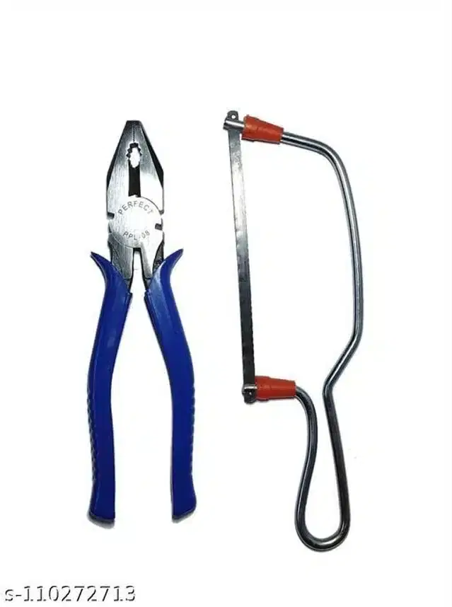Plier & Junior Hacksaw Frame with Blade, Set of 2, Multicolor